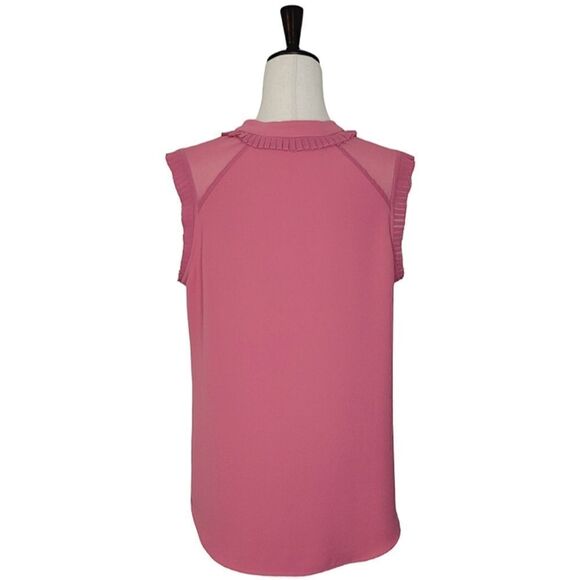 Soft Surroundings Nyssa Pink Pleated V-neck Sleeveless Pullover Blouse Size M - Picture 4 of 9